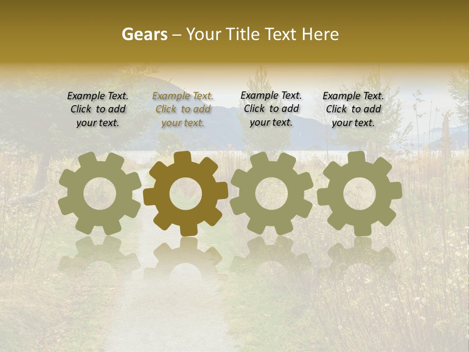 Scenery Gold Hike PowerPoint Template