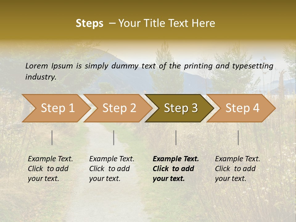 Scenery Gold Hike PowerPoint Template