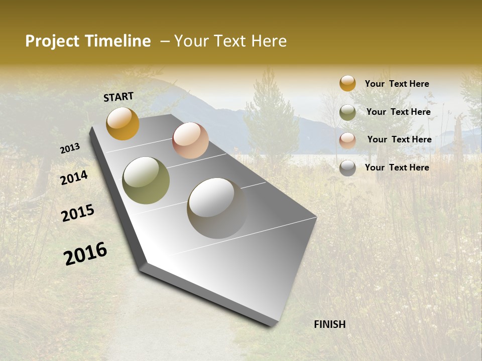 Scenery Gold Hike PowerPoint Template