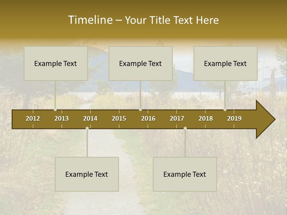 Scenery Gold Hike PowerPoint Template