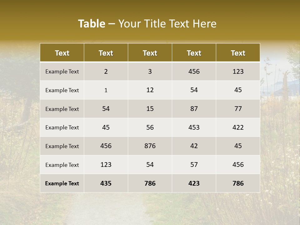 Scenery Gold Hike PowerPoint Template