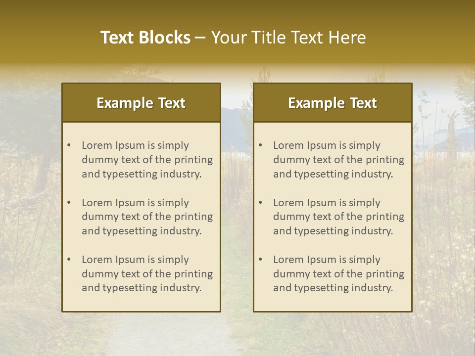 Scenery Gold Hike PowerPoint Template