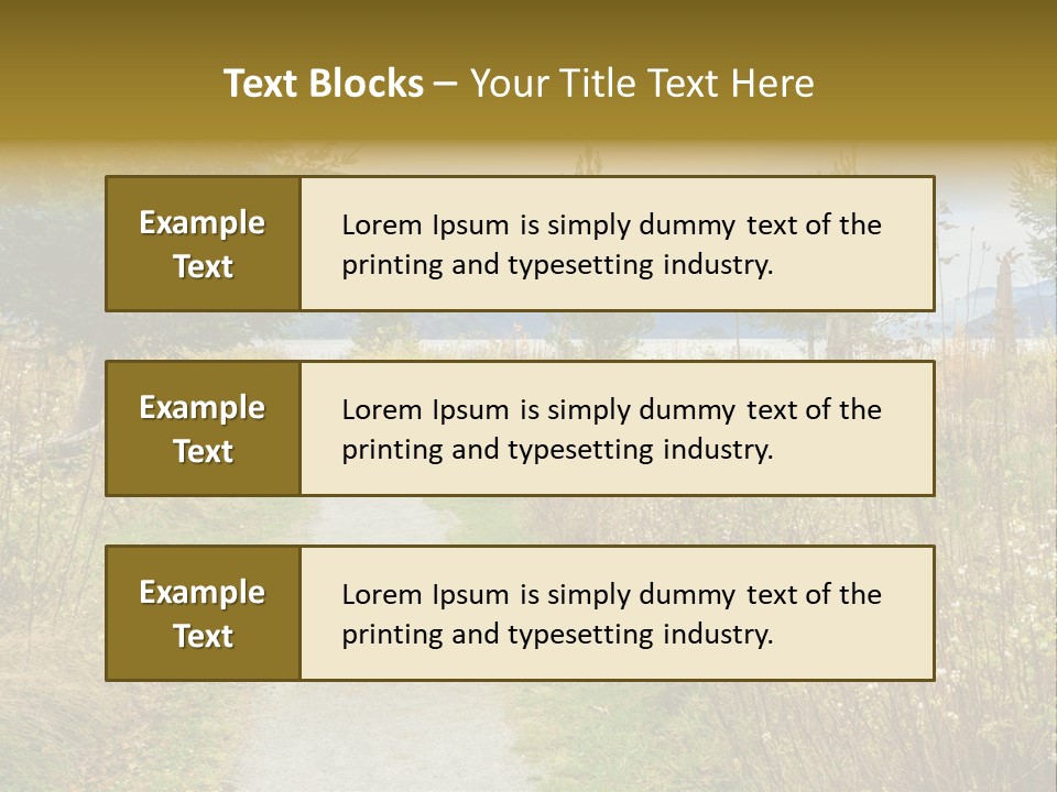 Scenery Gold Hike PowerPoint Template