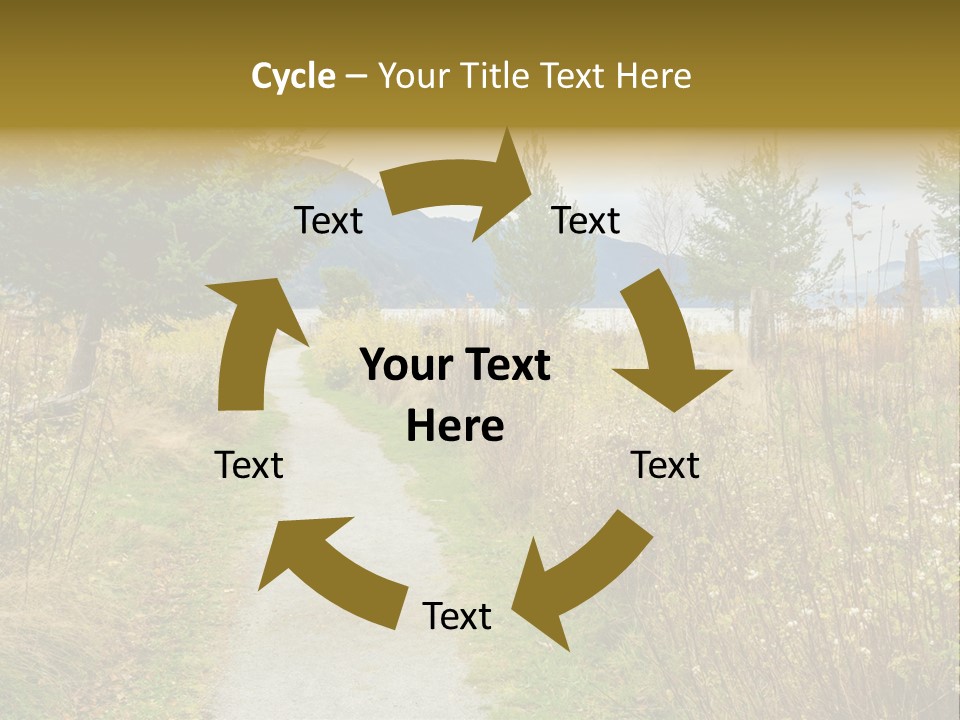 Scenery Gold Hike PowerPoint Template