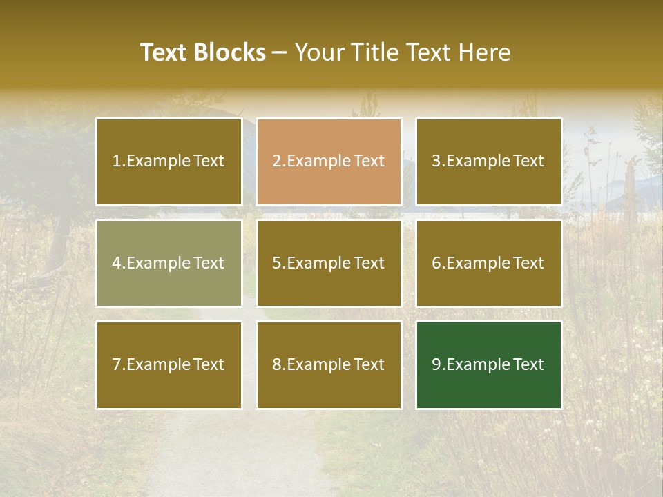 Scenery Gold Hike PowerPoint Template