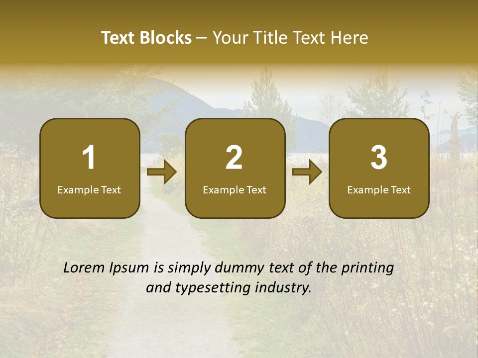 Scenery Gold Hike PowerPoint Template