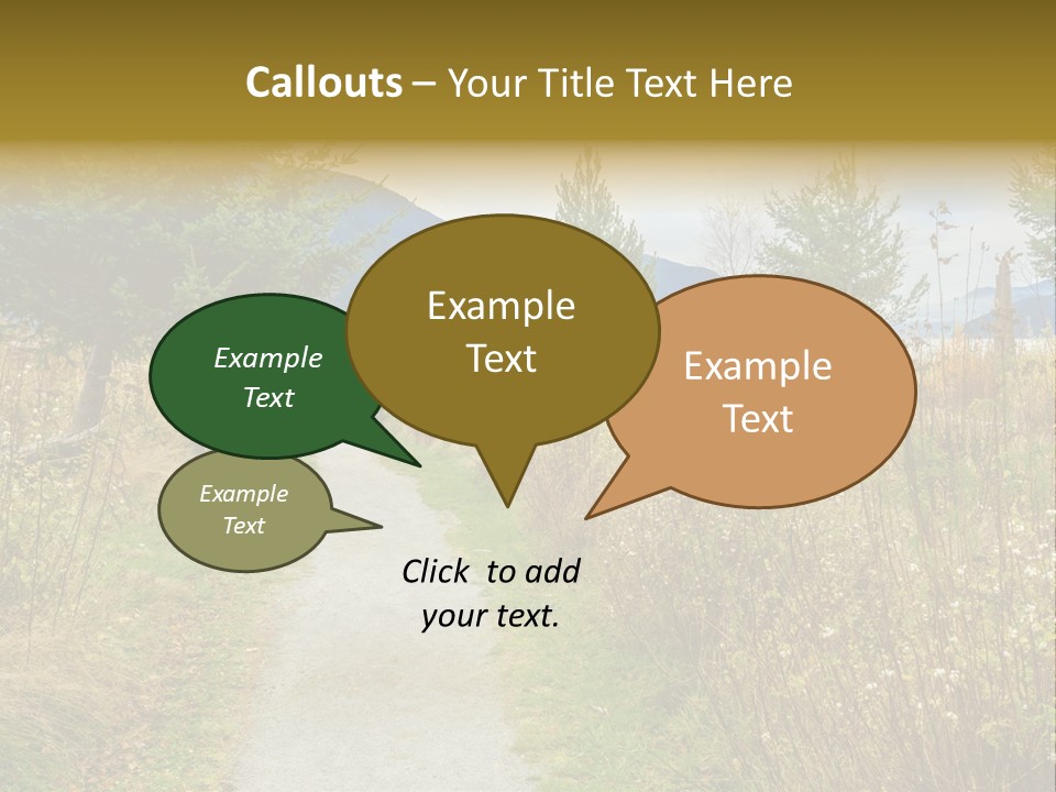 Scenery Gold Hike PowerPoint Template