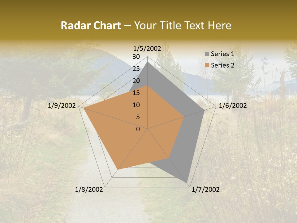 Scenery Gold Hike PowerPoint Template