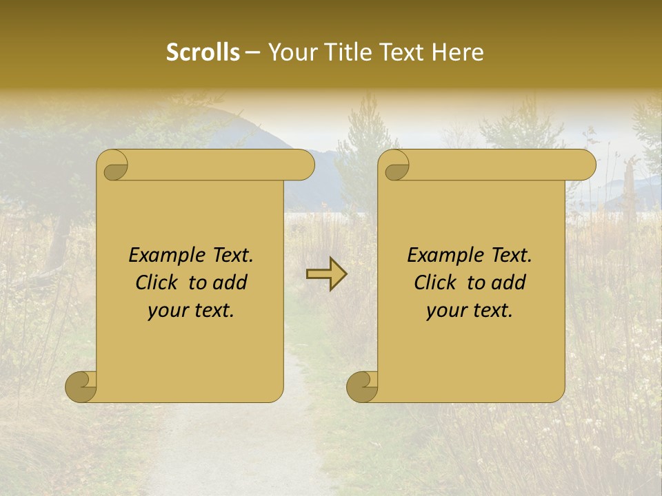 Scenery Gold Hike PowerPoint Template