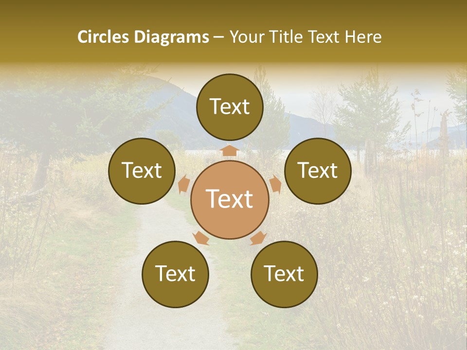 Scenery Gold Hike PowerPoint Template