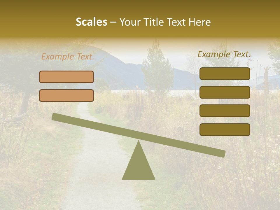 Scenery Gold Hike PowerPoint Template