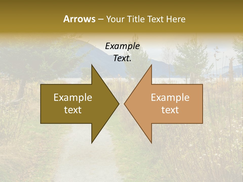 Scenery Gold Hike PowerPoint Template