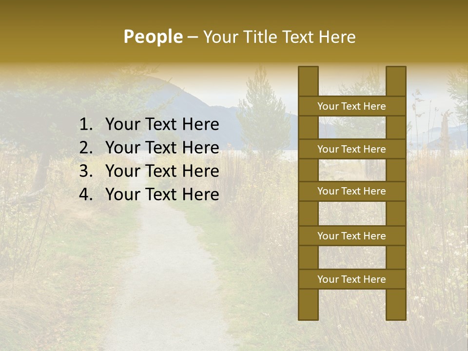 Scenery Gold Hike PowerPoint Template