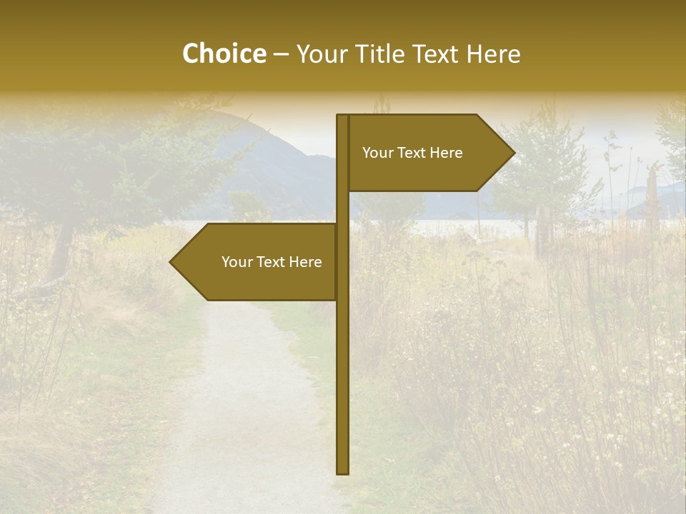 Scenery Gold Hike PowerPoint Template
