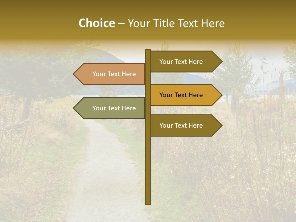 Scenery Gold Hike PowerPoint Template