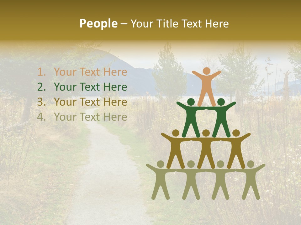 Scenery Gold Hike PowerPoint Template