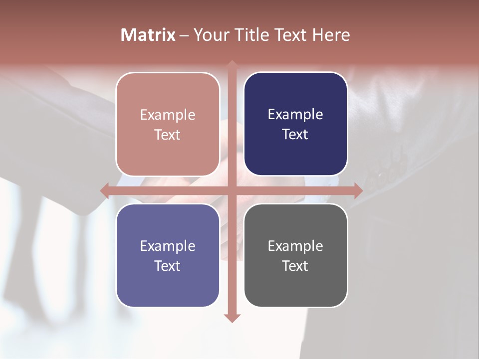 Two People Shaking Hands In Front Of A Group Of People PowerPoint Template