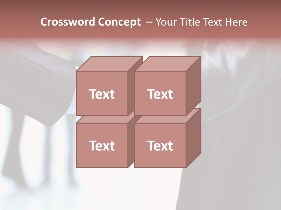 Two People Shaking Hands In Front Of A Group Of People PowerPoint Template