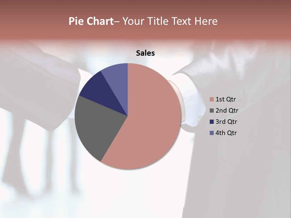 Two People Shaking Hands In Front Of A Group Of People PowerPoint Template