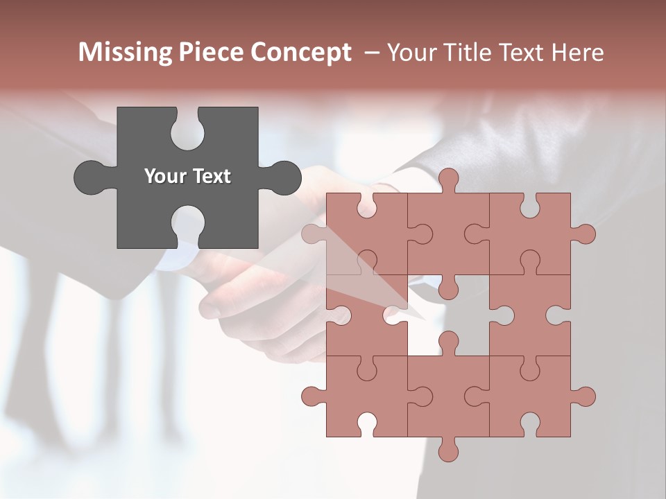 Two People Shaking Hands In Front Of A Group Of People PowerPoint Template