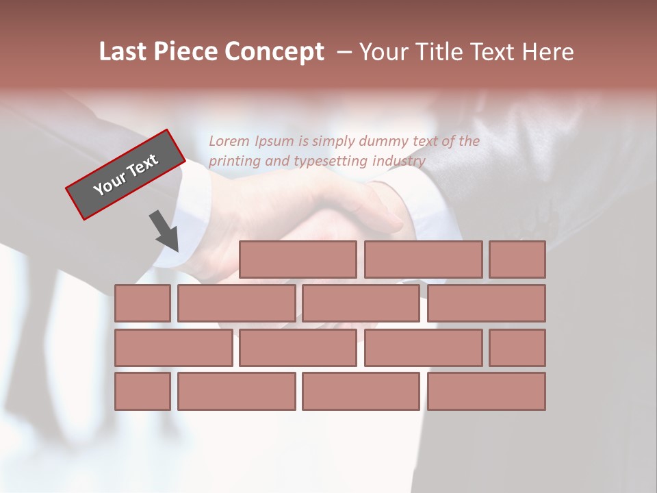 Two People Shaking Hands In Front Of A Group Of People PowerPoint Template
