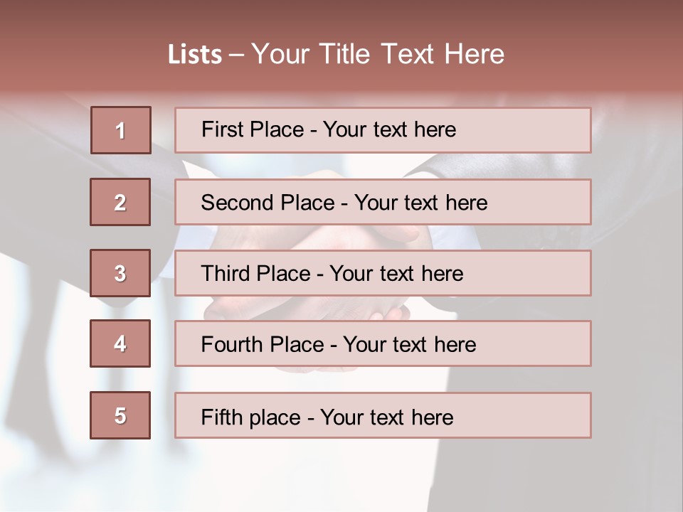 Two People Shaking Hands In Front Of A Group Of People PowerPoint Template
