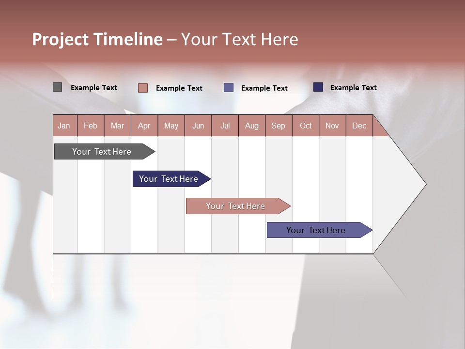 Two People Shaking Hands In Front Of A Group Of People PowerPoint Template