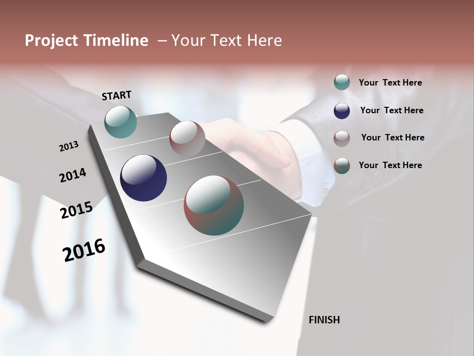 Two People Shaking Hands In Front Of A Group Of People PowerPoint Template