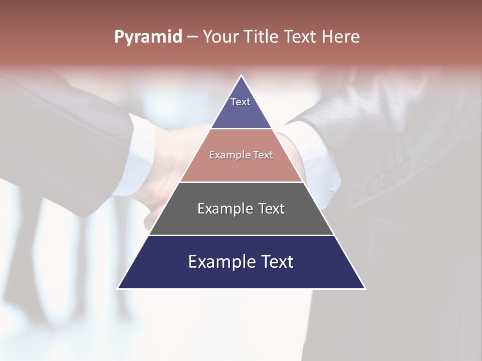 Two People Shaking Hands In Front Of A Group Of People PowerPoint Template