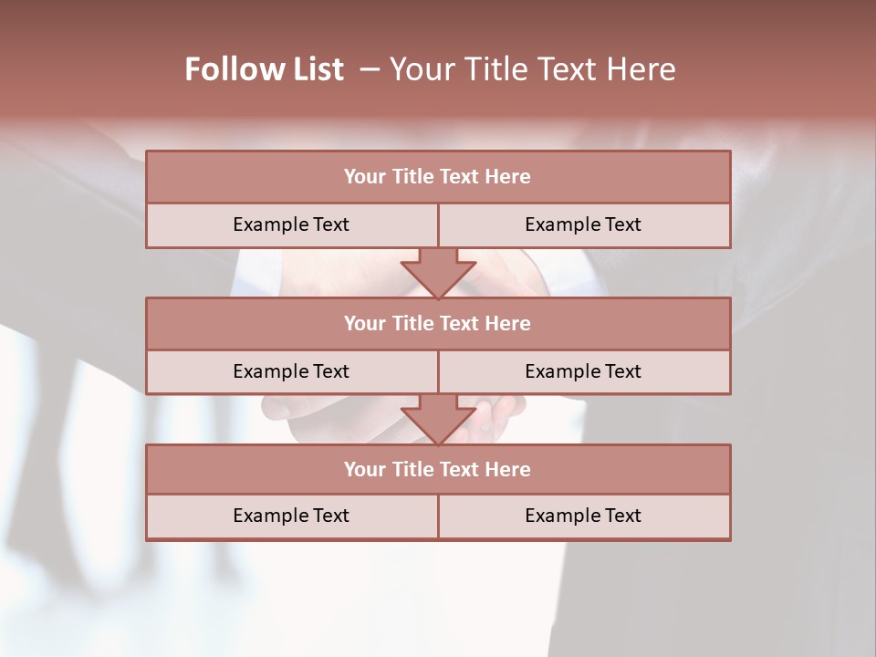Two People Shaking Hands In Front Of A Group Of People PowerPoint Template