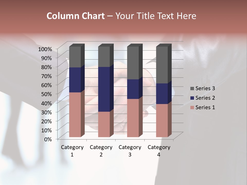 Two People Shaking Hands In Front Of A Group Of People PowerPoint Template