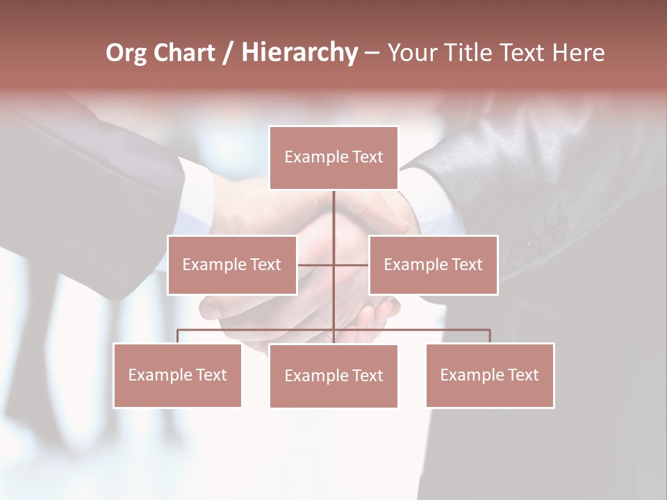 Two People Shaking Hands In Front Of A Group Of People PowerPoint Template