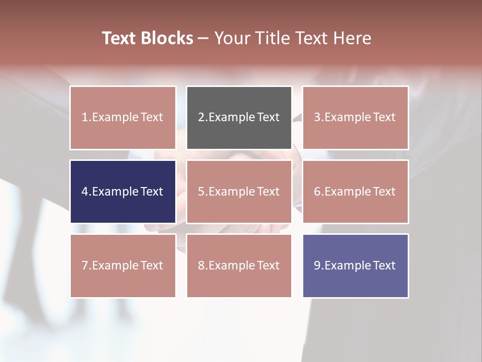 Two People Shaking Hands In Front Of A Group Of People PowerPoint Template
