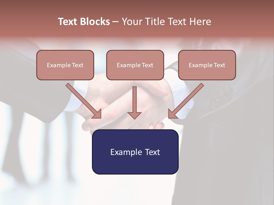 Two People Shaking Hands In Front Of A Group Of People PowerPoint Template