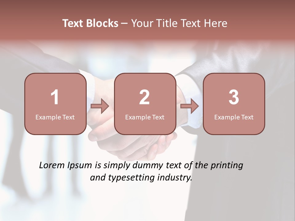 Two People Shaking Hands In Front Of A Group Of People PowerPoint Template