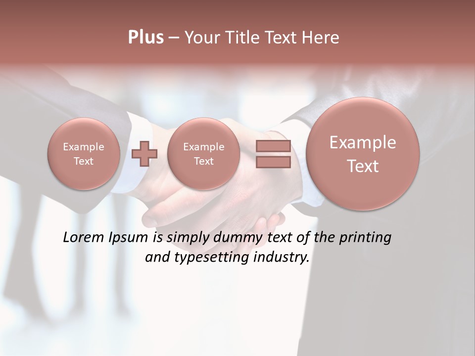 Two People Shaking Hands In Front Of A Group Of People PowerPoint Template