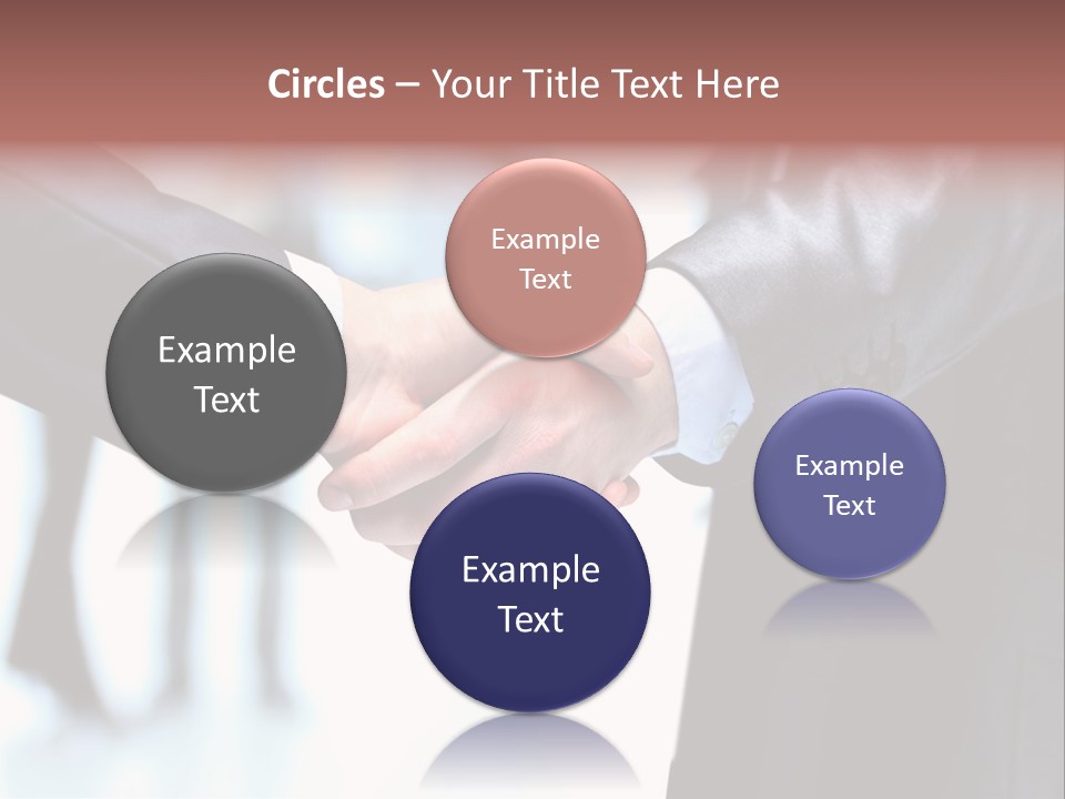 Two People Shaking Hands In Front Of A Group Of People PowerPoint Template