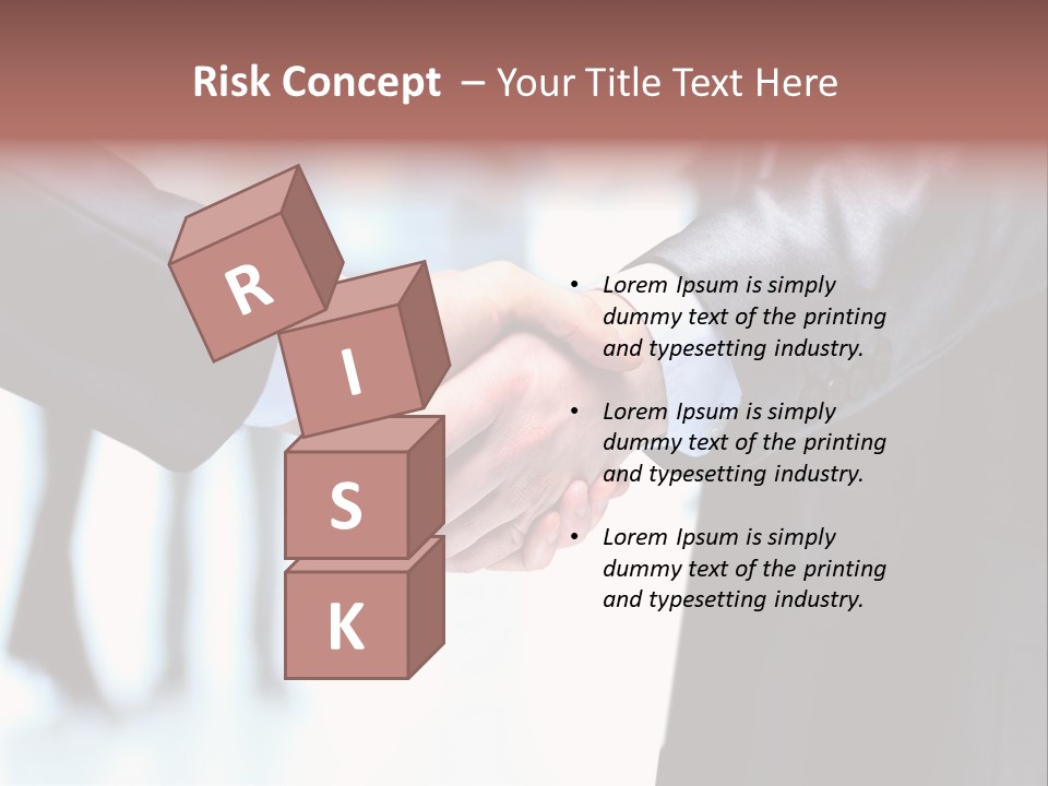 Two People Shaking Hands In Front Of A Group Of People PowerPoint Template