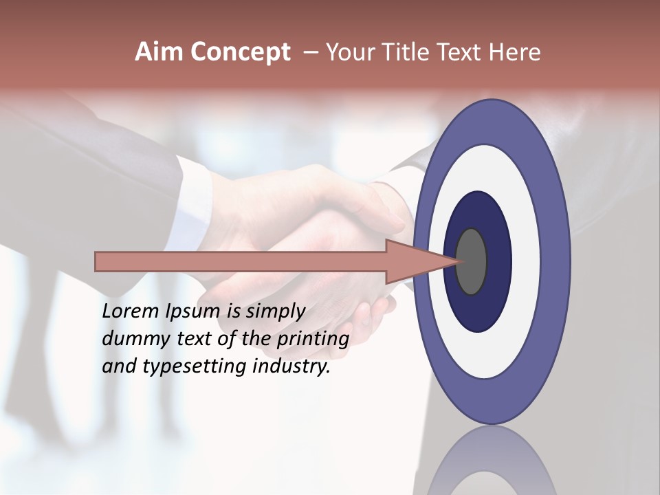 Two People Shaking Hands In Front Of A Group Of People PowerPoint Template