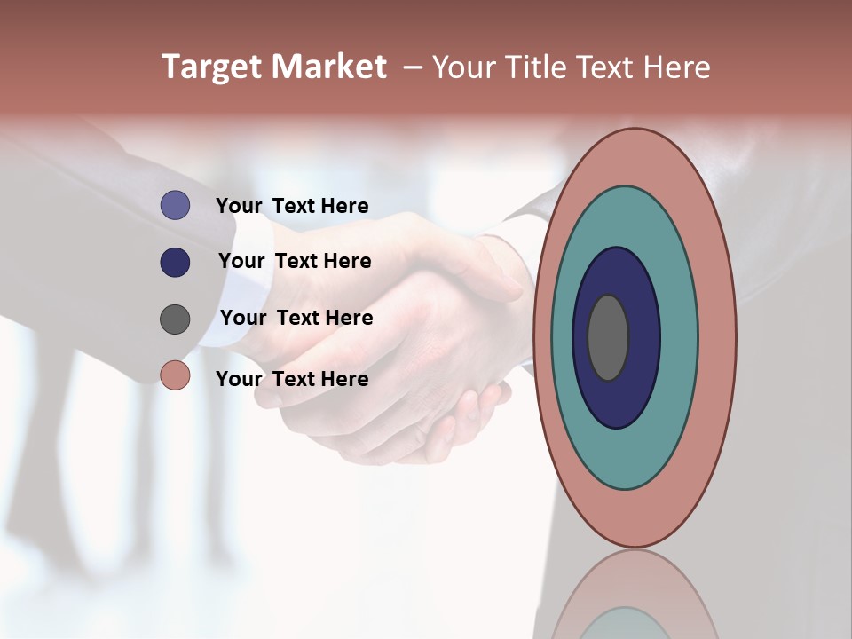 Two People Shaking Hands In Front Of A Group Of People PowerPoint Template