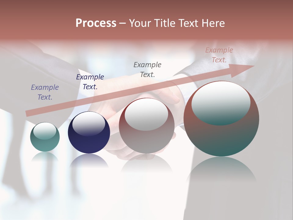 Two People Shaking Hands In Front Of A Group Of People PowerPoint Template