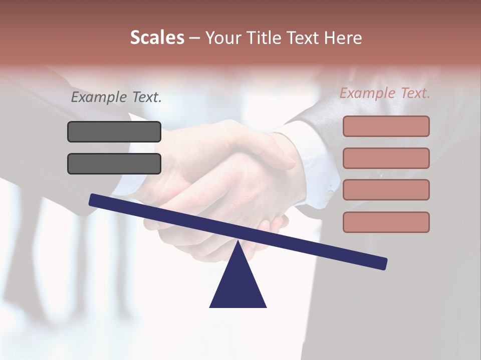 Two People Shaking Hands In Front Of A Group Of People PowerPoint Template