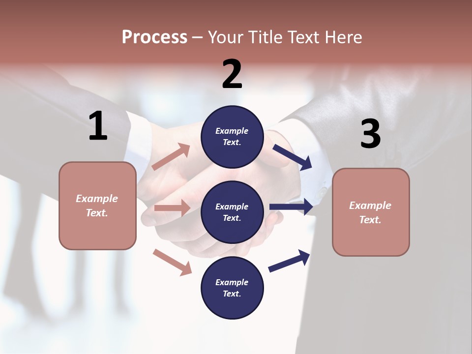 Two People Shaking Hands In Front Of A Group Of People PowerPoint Template