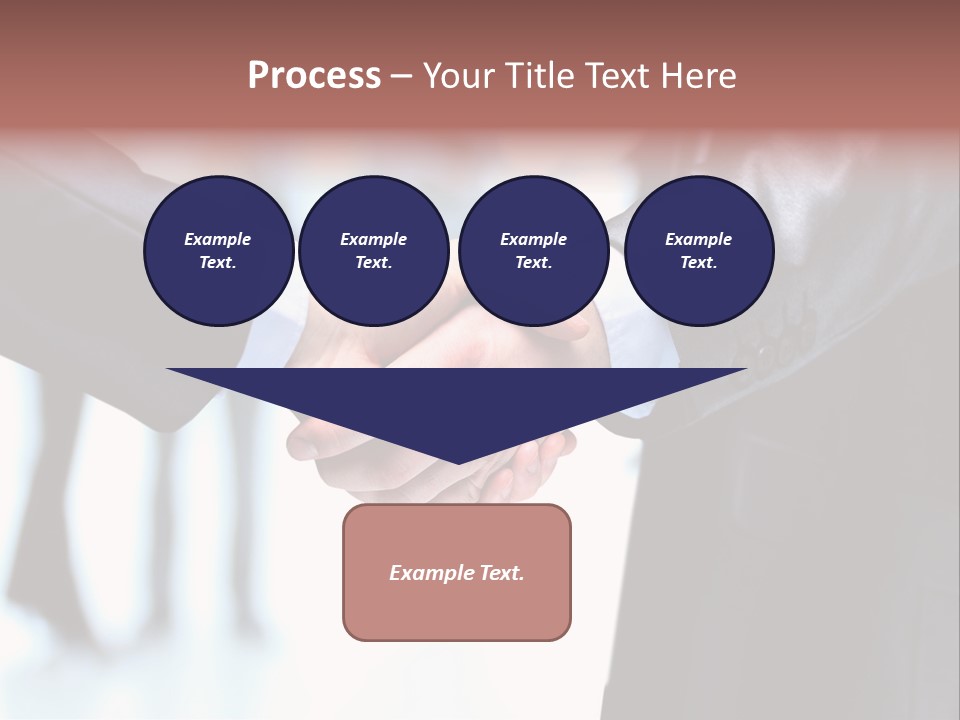 Two People Shaking Hands In Front Of A Group Of People PowerPoint Template