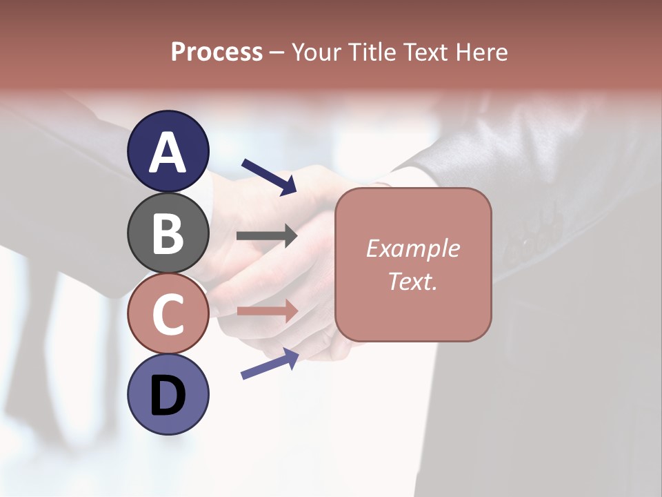 Two People Shaking Hands In Front Of A Group Of People PowerPoint Template