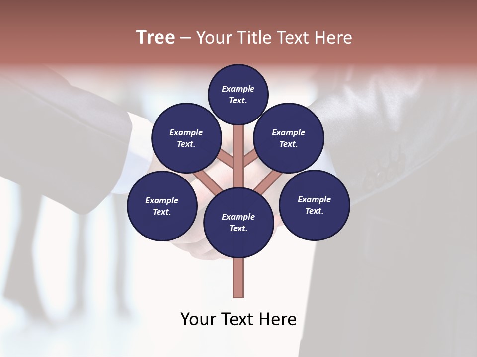 Two People Shaking Hands In Front Of A Group Of People PowerPoint Template