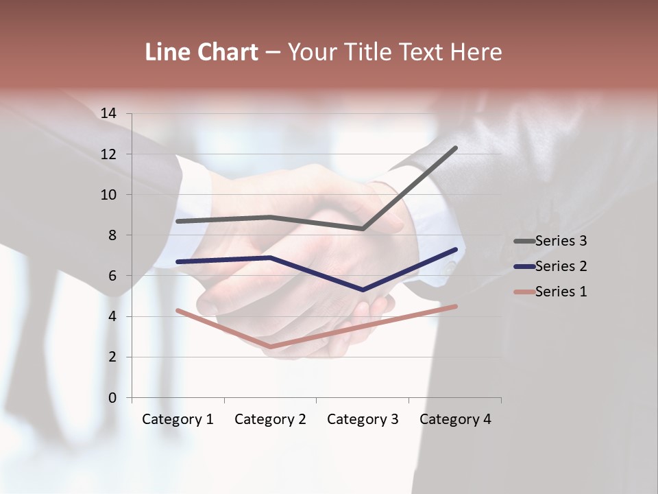 Two People Shaking Hands In Front Of A Group Of People PowerPoint Template