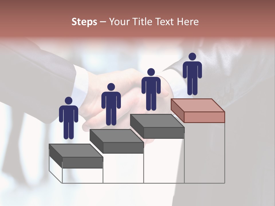 Two People Shaking Hands In Front Of A Group Of People PowerPoint Template