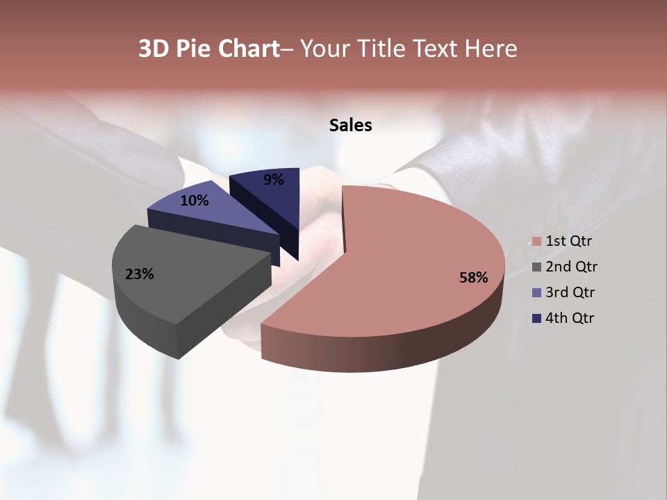 Two People Shaking Hands In Front Of A Group Of People PowerPoint Template