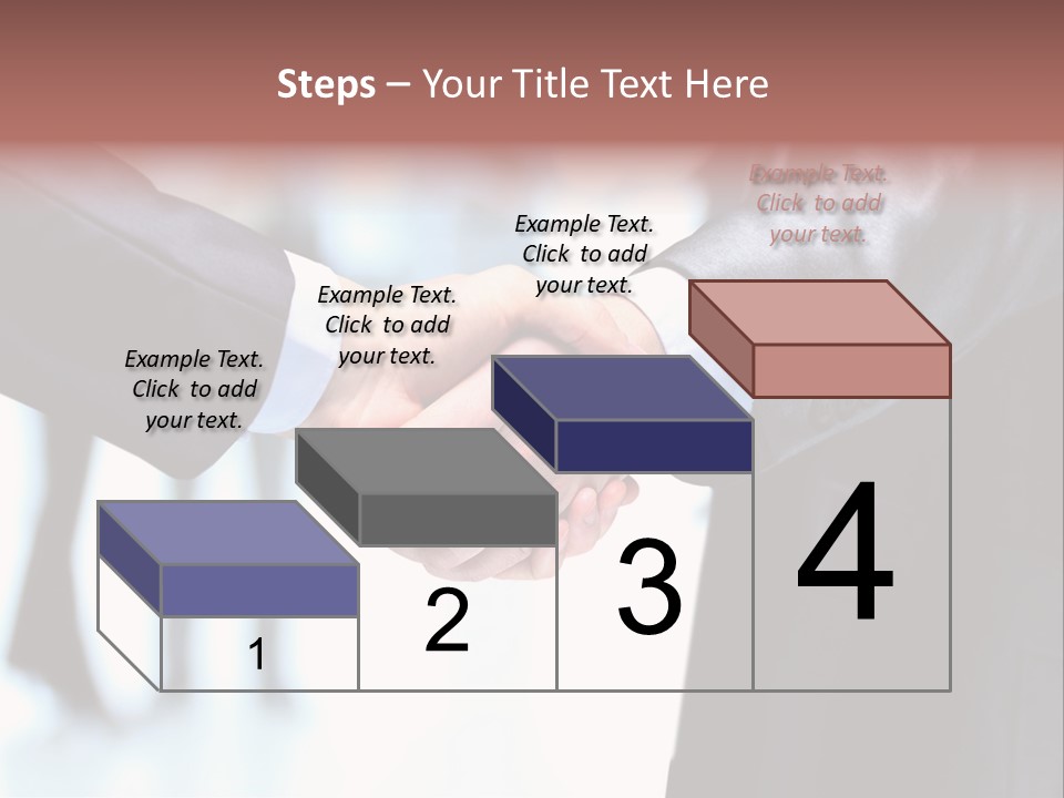 Two People Shaking Hands In Front Of A Group Of People PowerPoint Template